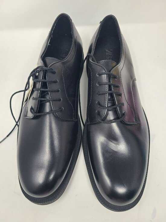 Zara Black Leather Derby Shoes Size US 12 2480/920 main image 7